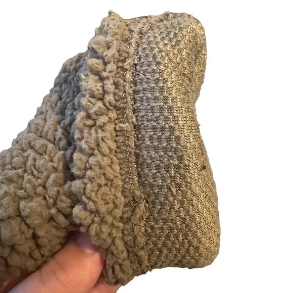 Brown Sherpa Zaful teddy Cropped pullover Size M 3/4 zip sweater womens crop top - Picture 3 of 6